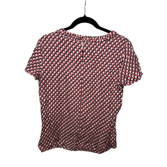 Boden Silk Blend Geometric Print Short Sleeve Blouse Top Small - Picture 2 of 8